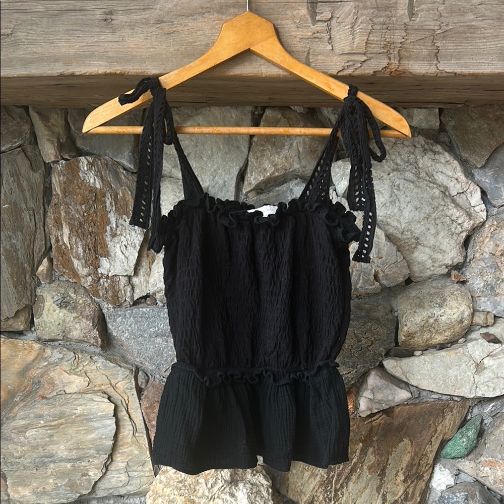 Chic Black eri+ali Ruffled Camisole Top